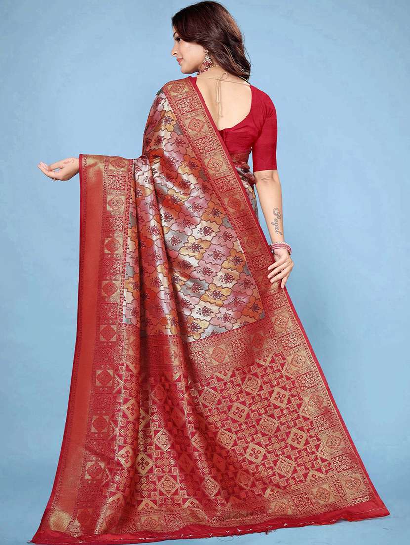 women self design dharmavaram saree with blouse - 22571591 -  Standard Image - 3