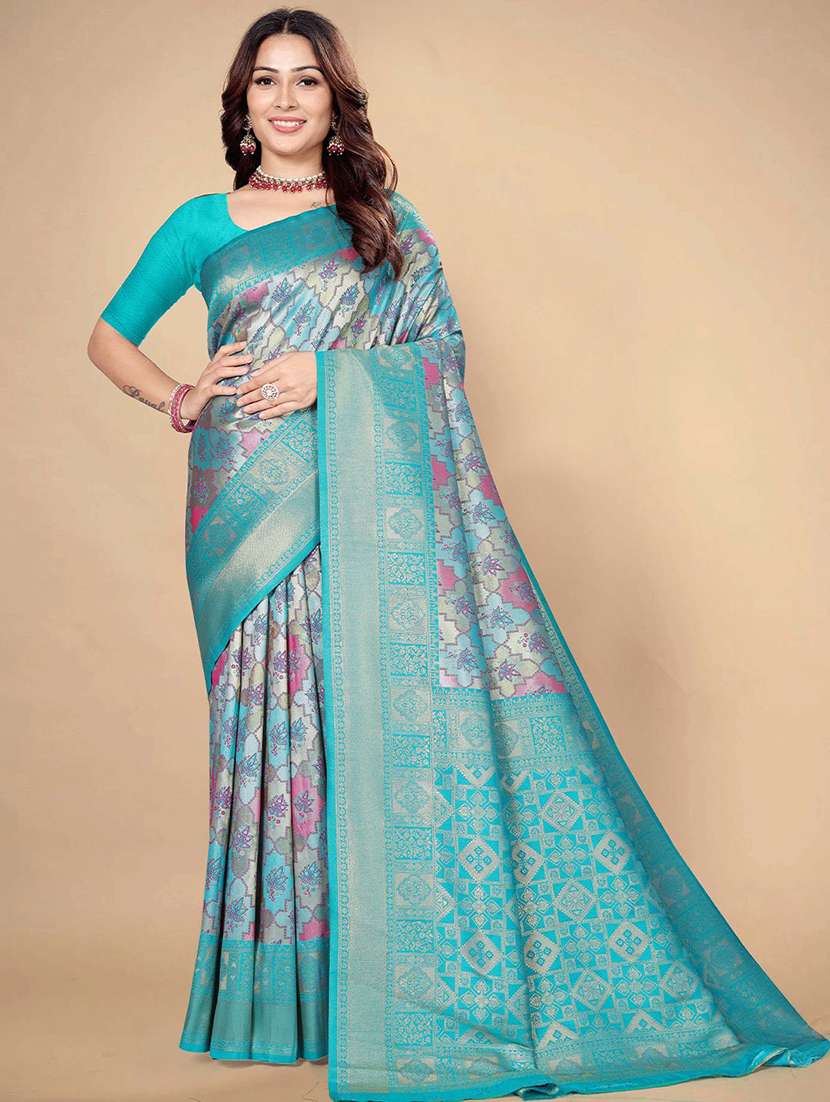 women self design dharmavaram saree with blouse