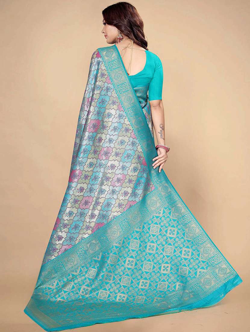 women self design dharmavaram saree with blouse - 22571592 -  Standard Image - 3