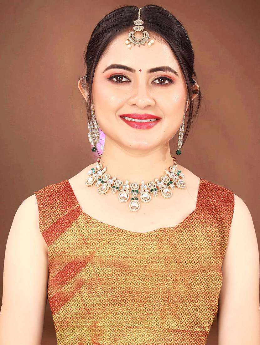 women self design dharmavaram saree with blouse - 22571594 -  Standard Image - 5