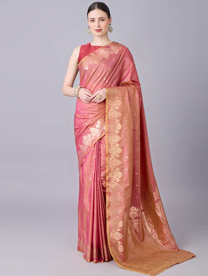 women self design banarasi saree with blouse