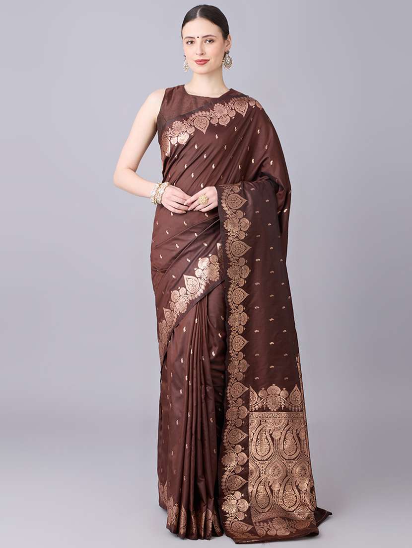 women self design banarasi saree with blouse
