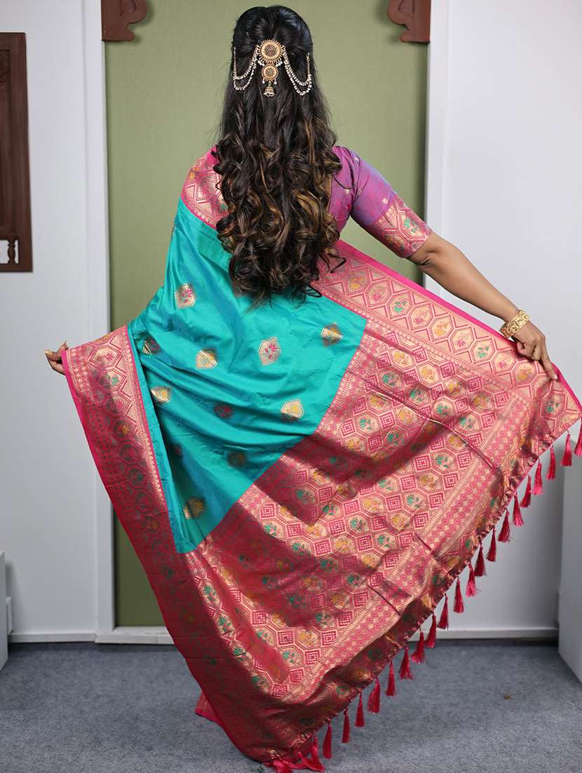women self design paithani saree with blouse - 22571617 -  Standard Image - 3