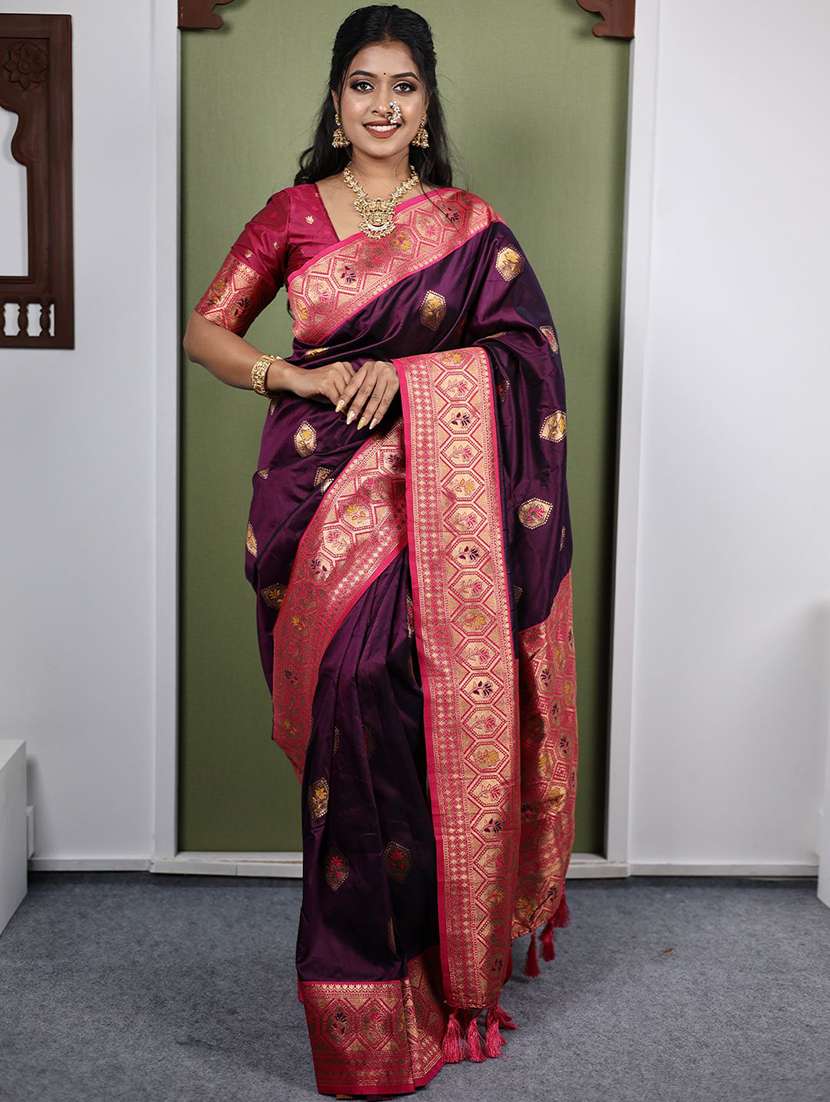 women self design paithani saree with blouse