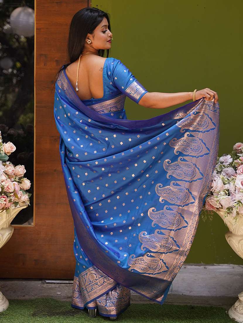 Women Self Design Banarasi Saree With Blouse - 22571633 -  Standard Image - 3