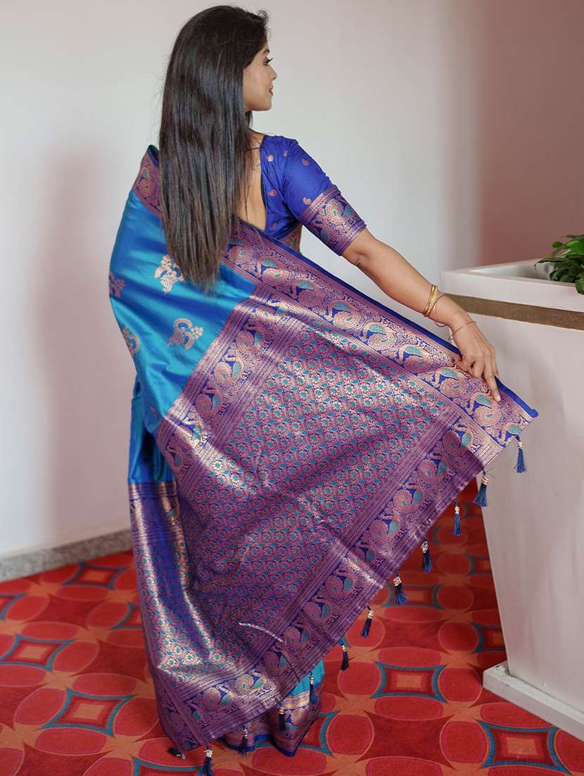 women self design paithani saree with blouse - 22571635 -  Standard Image - 3
