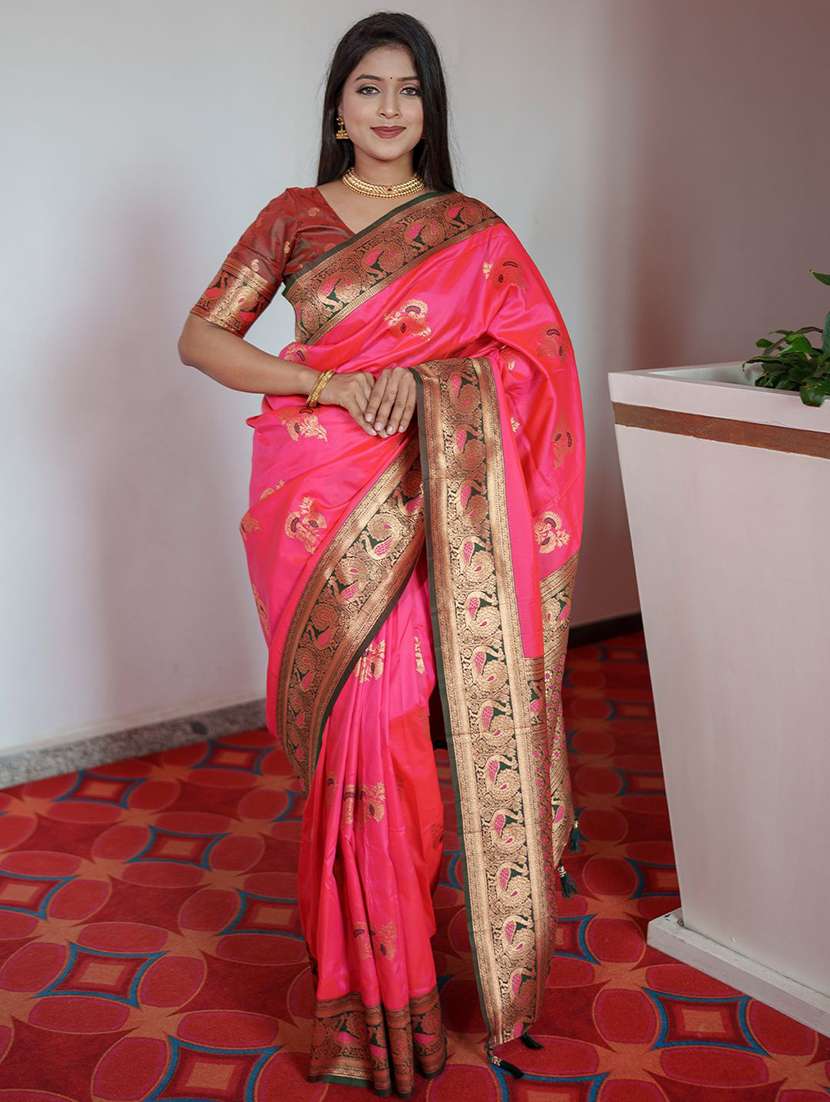women self design paithani saree with blouse