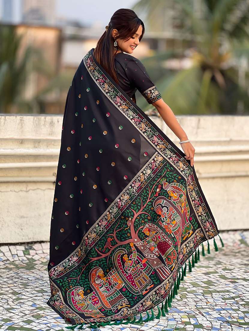 women self design baluchari saree with blouse - 22571671 -  Standard Image - 3