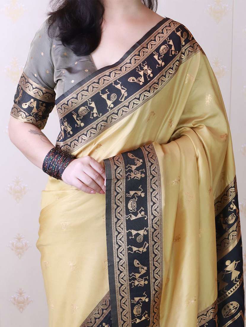 women self design bordered saree with blouse - 22571679 -  Standard Image - 3