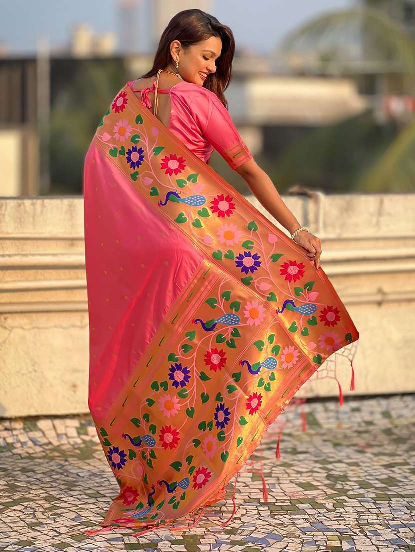 women self design paithani saree with blouse - 22571708 -  Standard Image - 3
