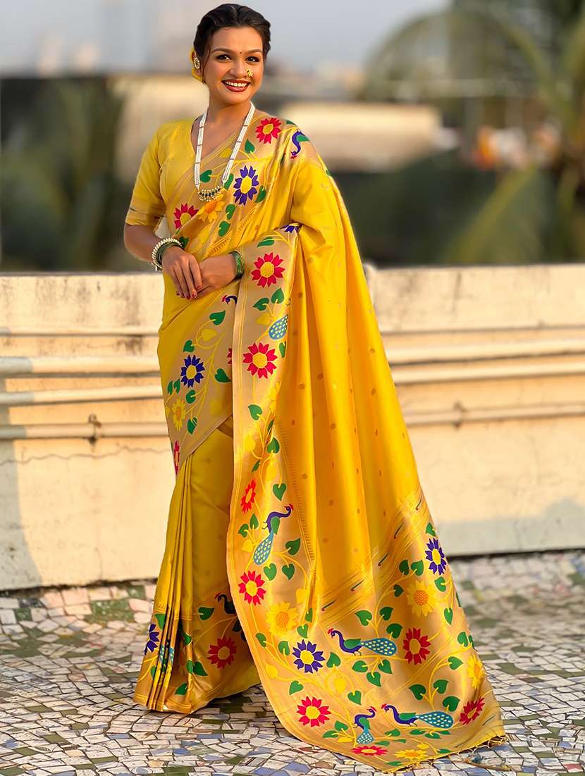 women self design paithani saree with blouse