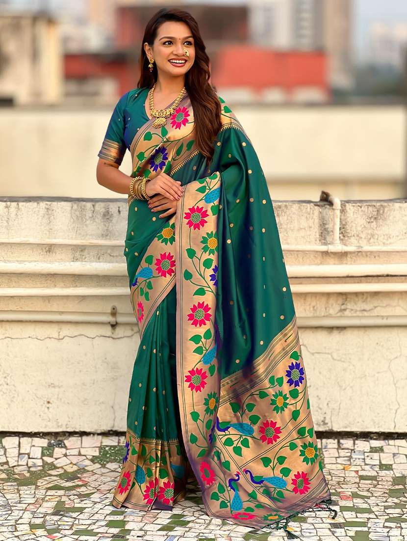 women self design paithani saree with blouse