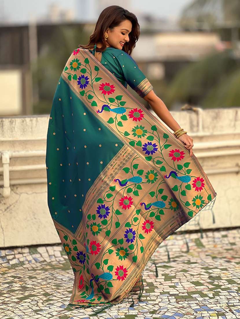 women self design paithani saree with blouse - 22571716 -  Standard Image - 3
