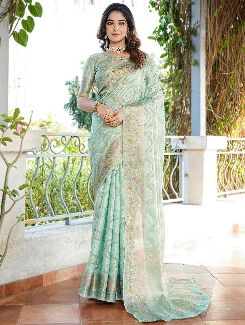 women self design patola saree with blouse
