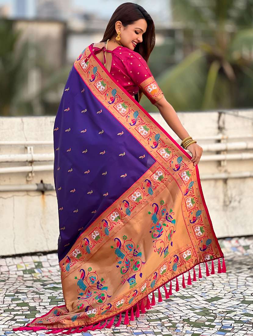 women self design paithani saree with blouse - 22571770 -  Standard Image - 3