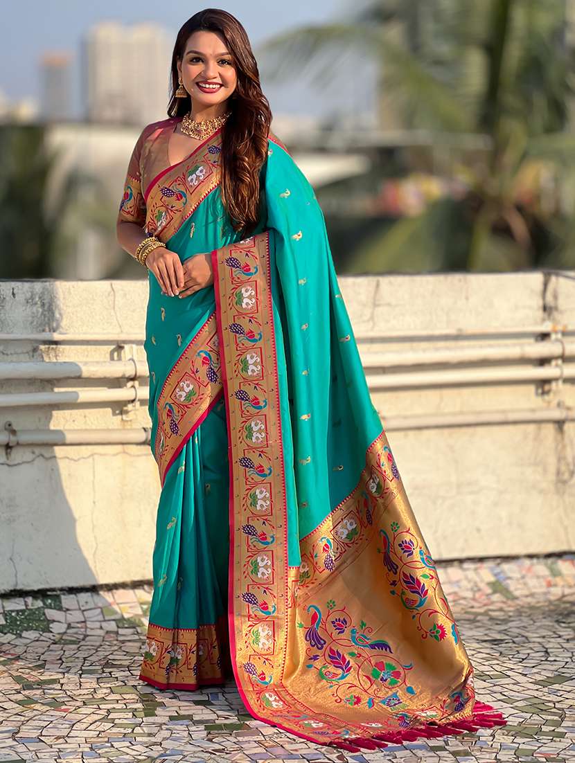 women self design paithani saree with blouse