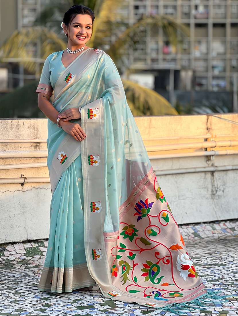 women self design paithani saree with blouse