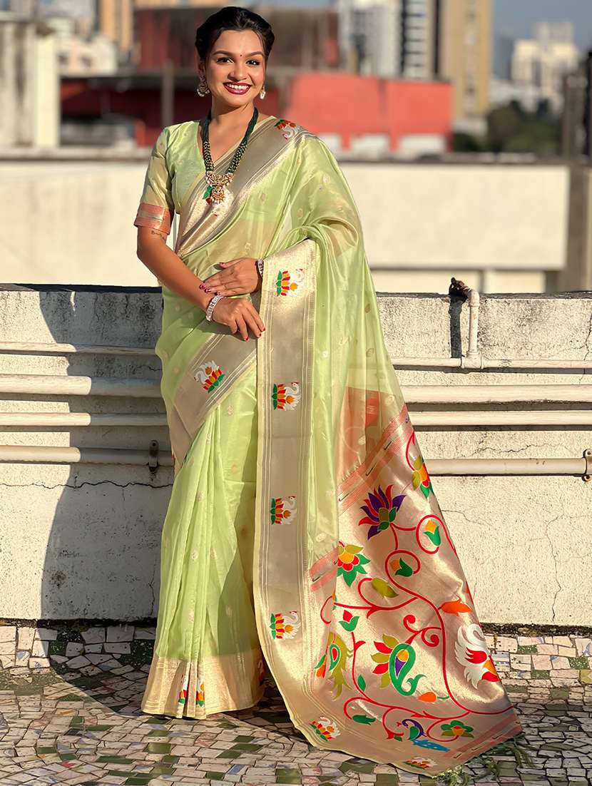 women self design paithani saree with blouse