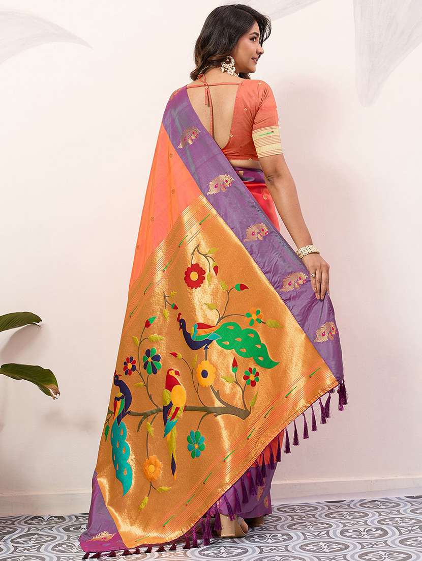 women self design paithani saree with blouse - 22571796 -  Standard Image - 3
