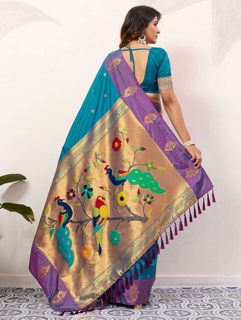 women self design paithani saree with blouse - 22571797 -  Standard Image - 3