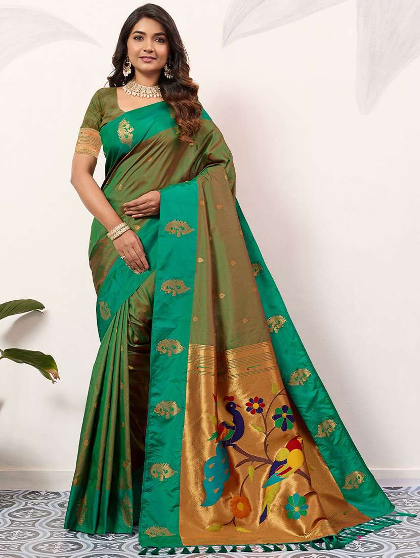 women self design paithani saree with blouse