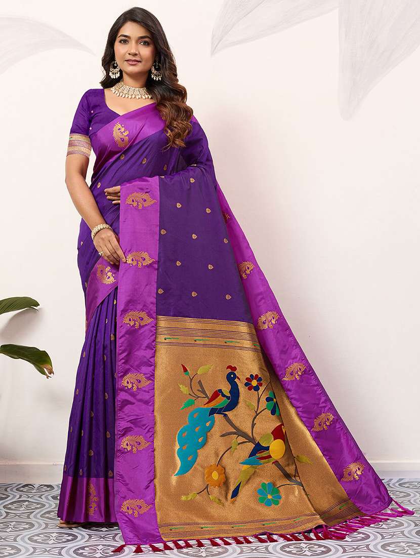 women self design paithani saree with blouse