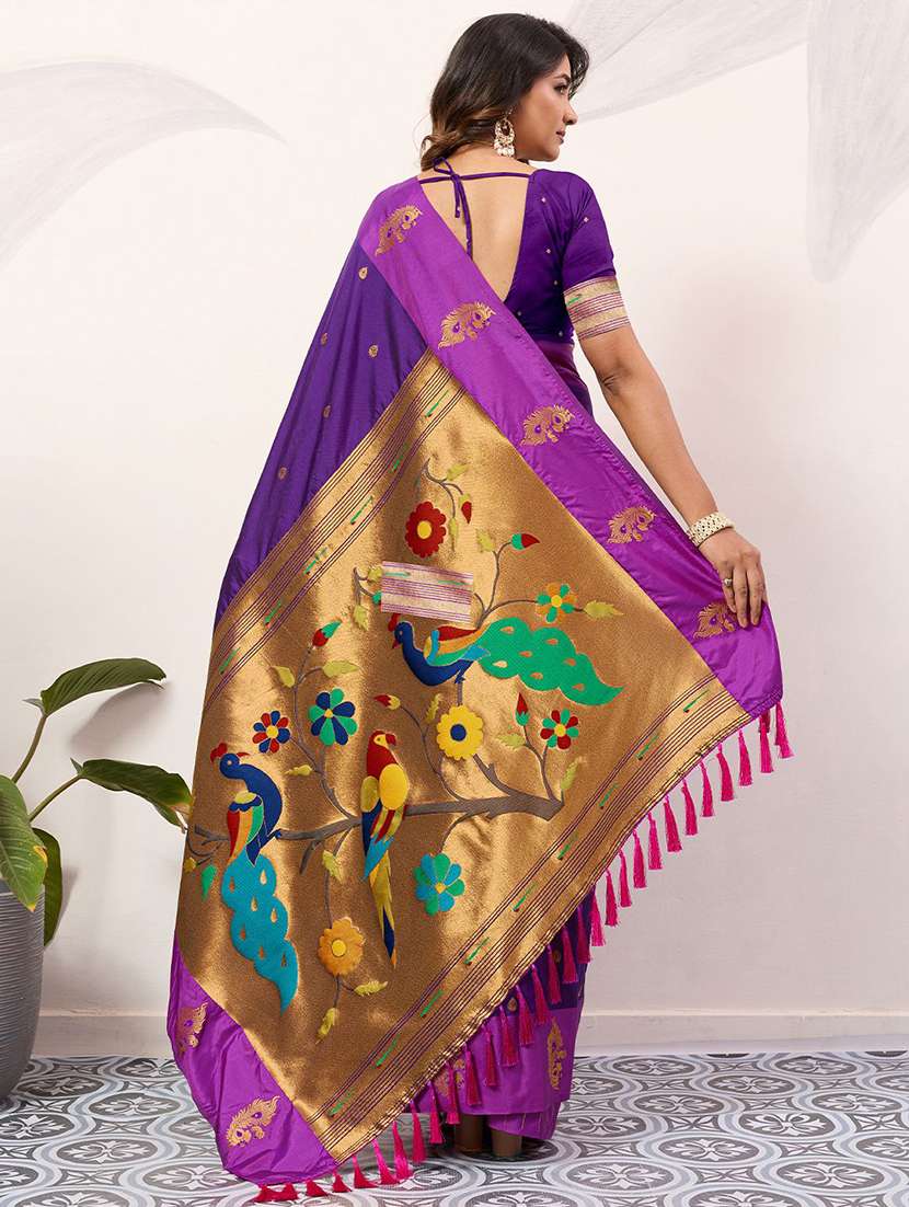 women self design paithani saree with blouse - 22571801 -  Standard Image - 3