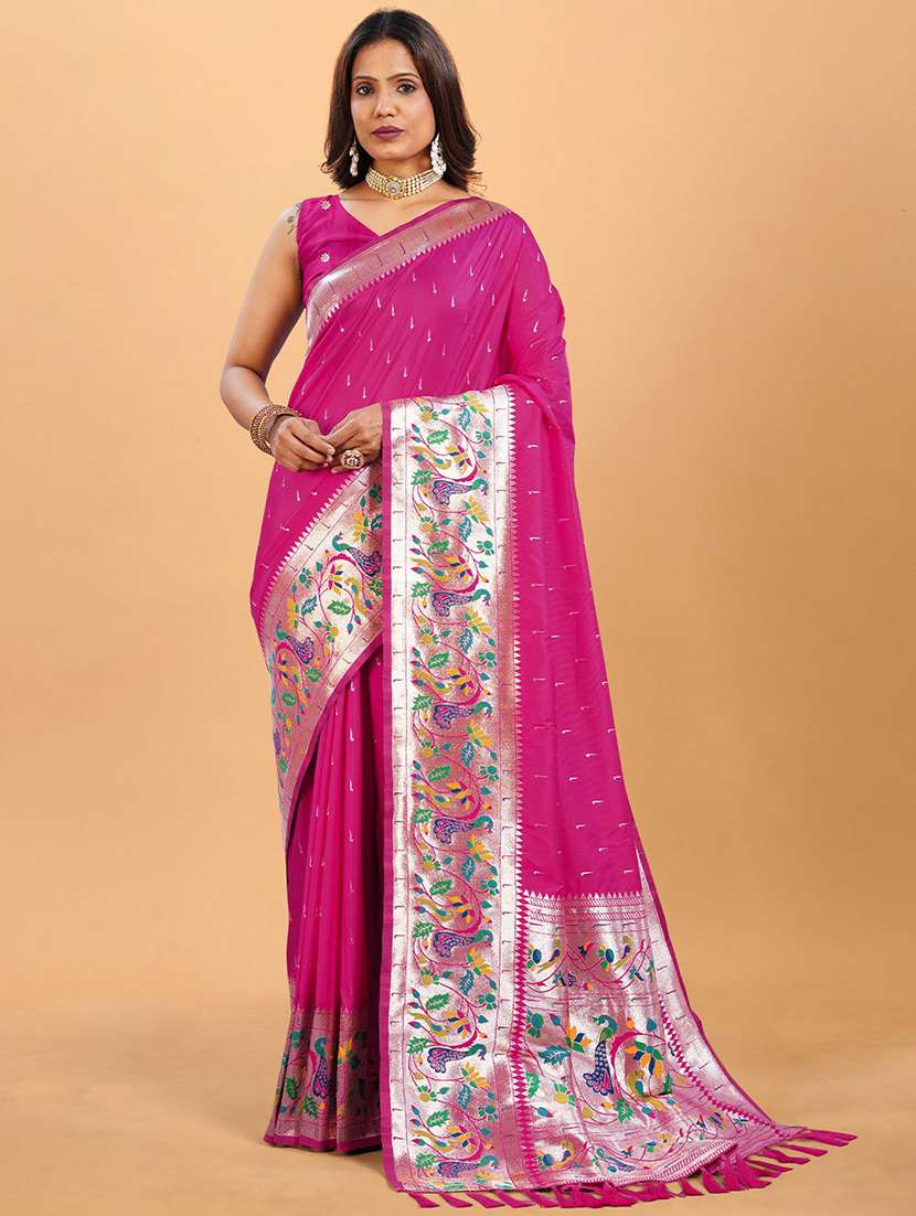 women self design paithani saree with blouse