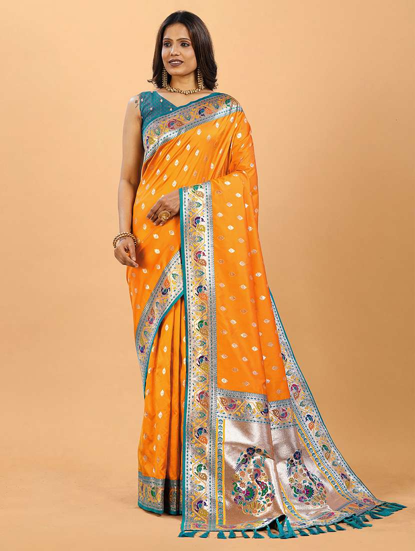 women self design paithani saree with blouse