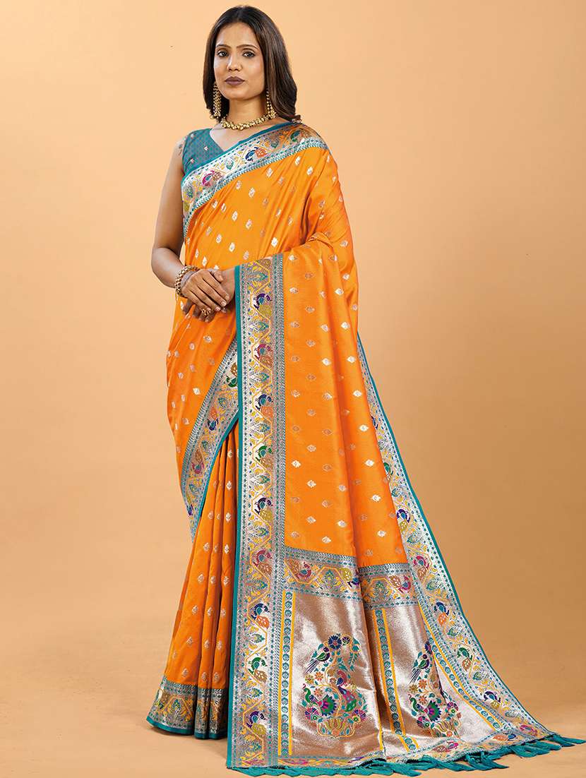 women self design paithani saree with blouse - 22571818 -  Standard Image - 3