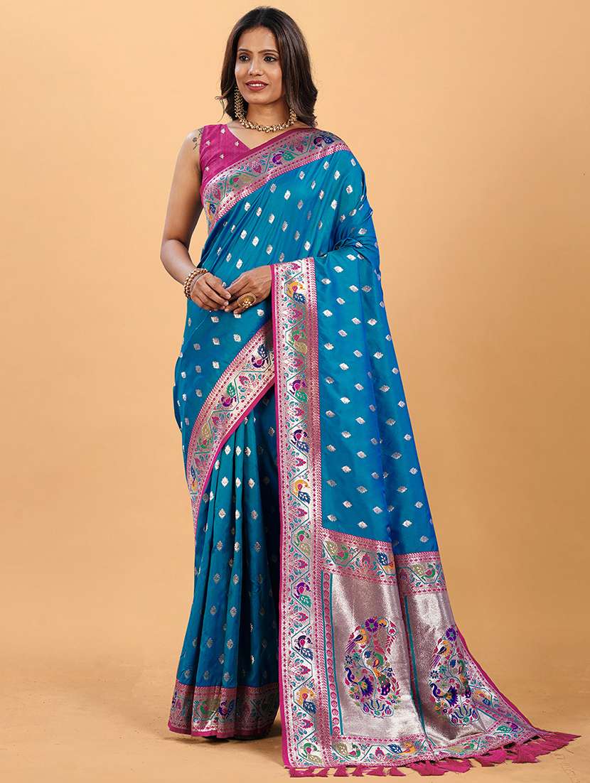 women self design paithani saree with blouse