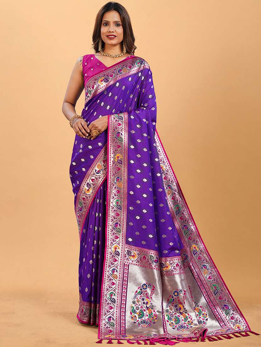 women self design paithani saree with blouse