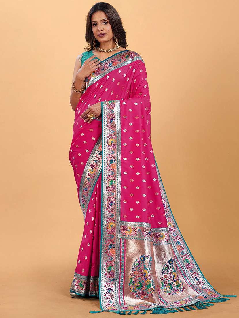 women self design paithani saree with blouse