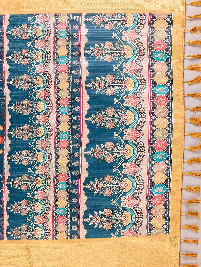 women printed bordered saree with blouse - 22571832 -  Standard Image - 5