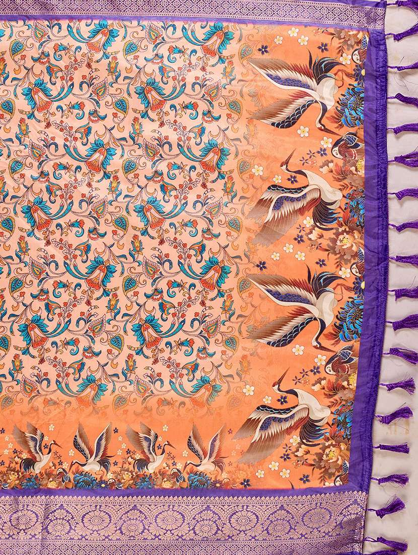 women printed bordered saree with blouse - 22571837 -  Standard Image - 5