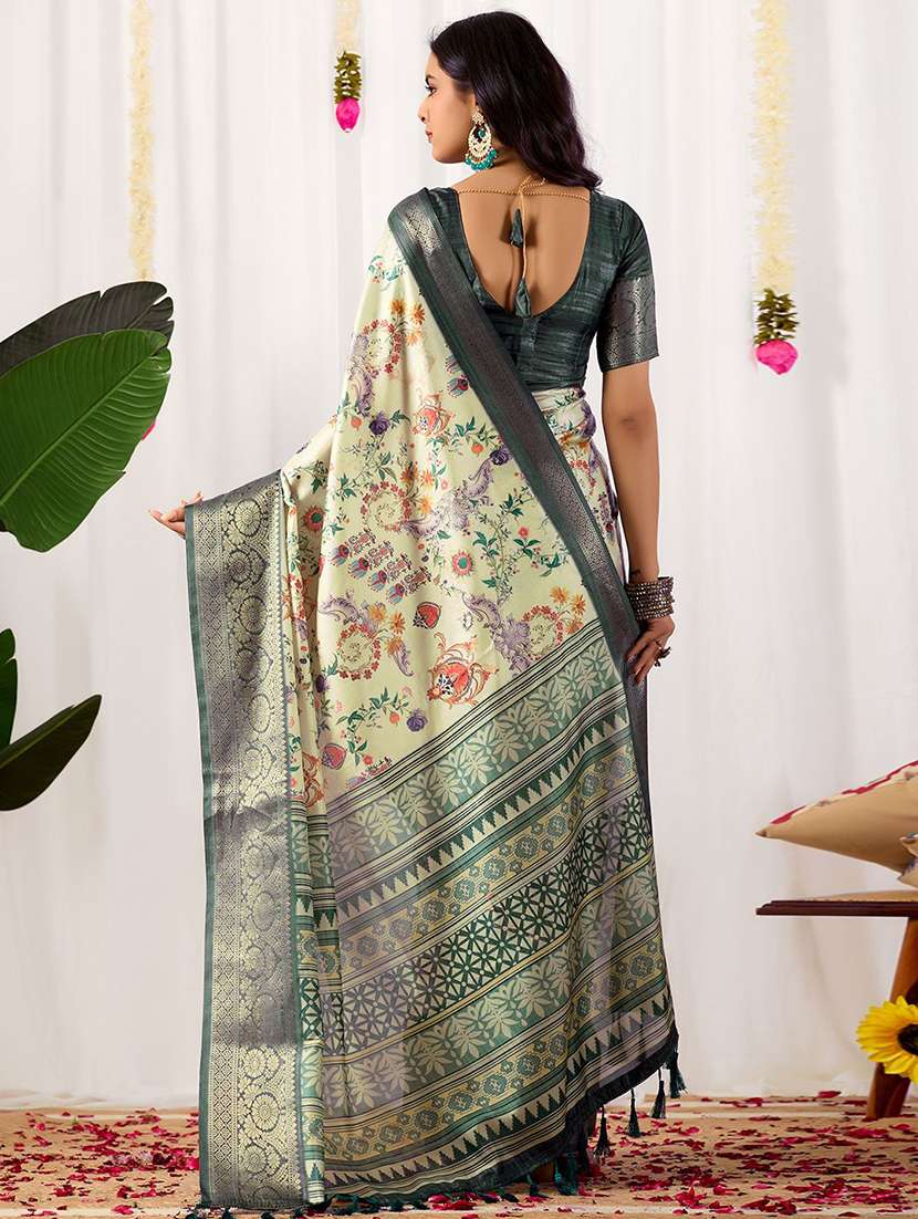 women printed bordered saree with blouse - 22571850 -  Standard Image - 3