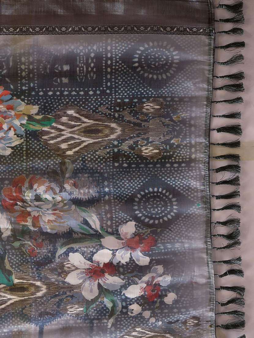 women printed casual wear saree with blouse - 22571888 -  Standard Image - 5