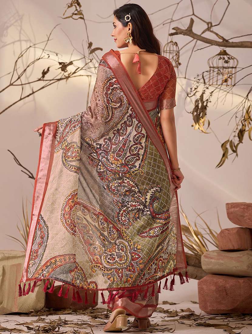 women printed casual wear saree with blouse - 22571897 -  Standard Image - 3