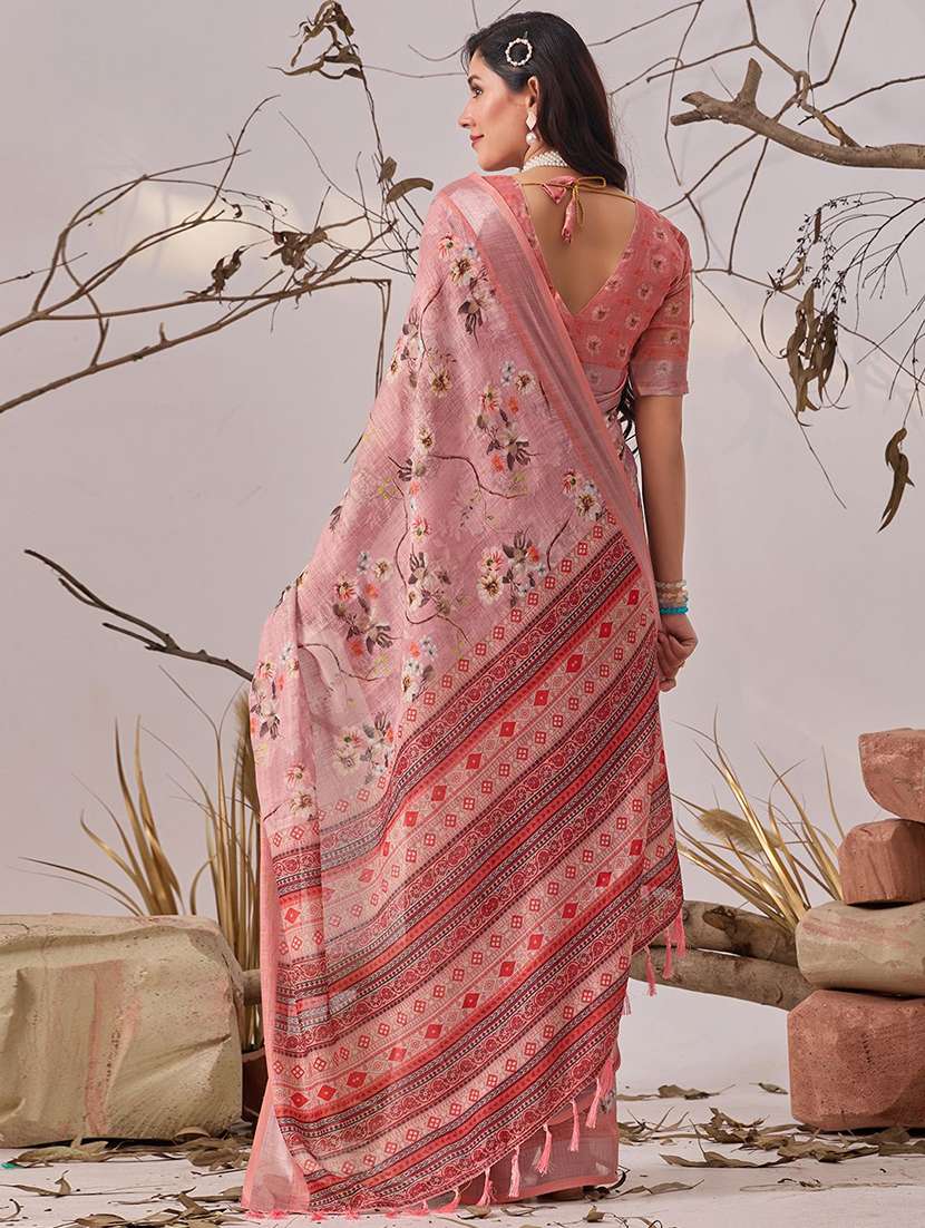 women printed casual wear saree with blouse - 22571901 -  Standard Image - 3
