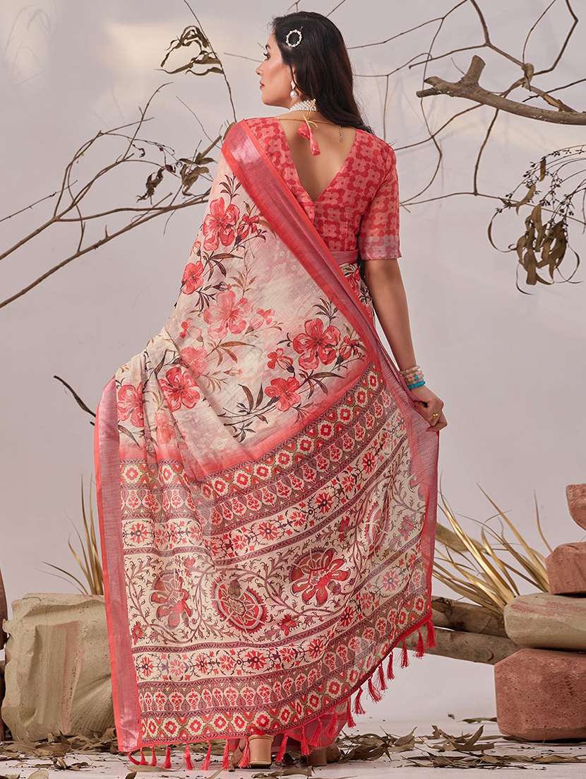 women printed casual wear saree with blouse - 22571903 -  Standard Image - 3