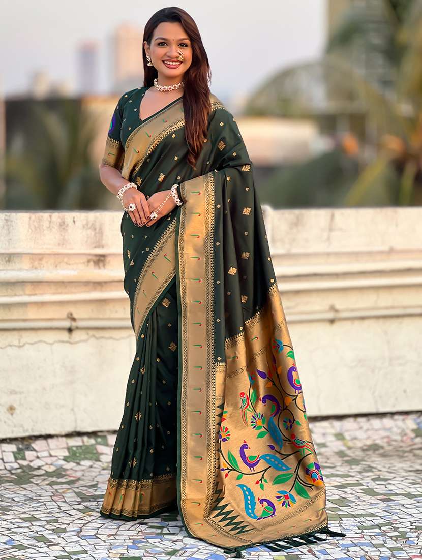 women self design paithani saree with blouse