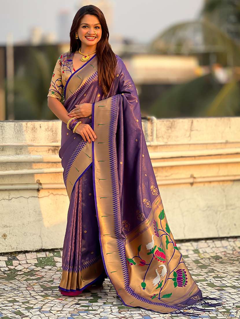 women self design paithani saree with blouse