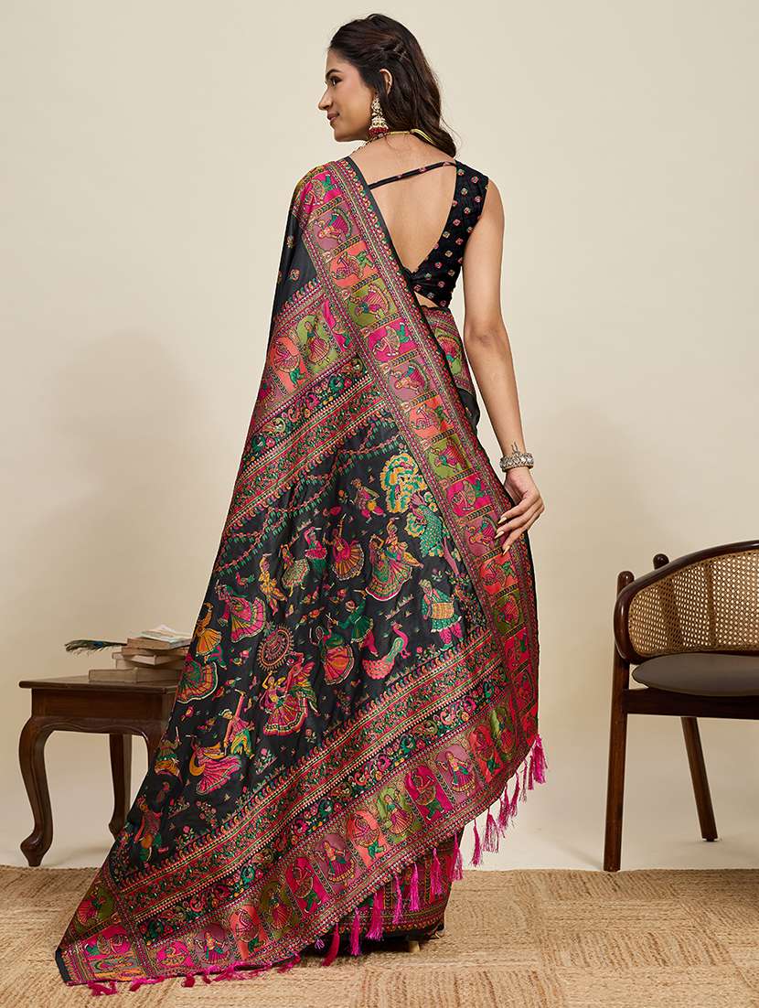 women self design pashmina silk saree with blouse - 22571951 -  Standard Image - 3