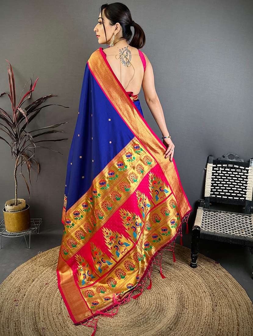 women self design paithani saree with blouse - 22572011 -  Standard Image - 3