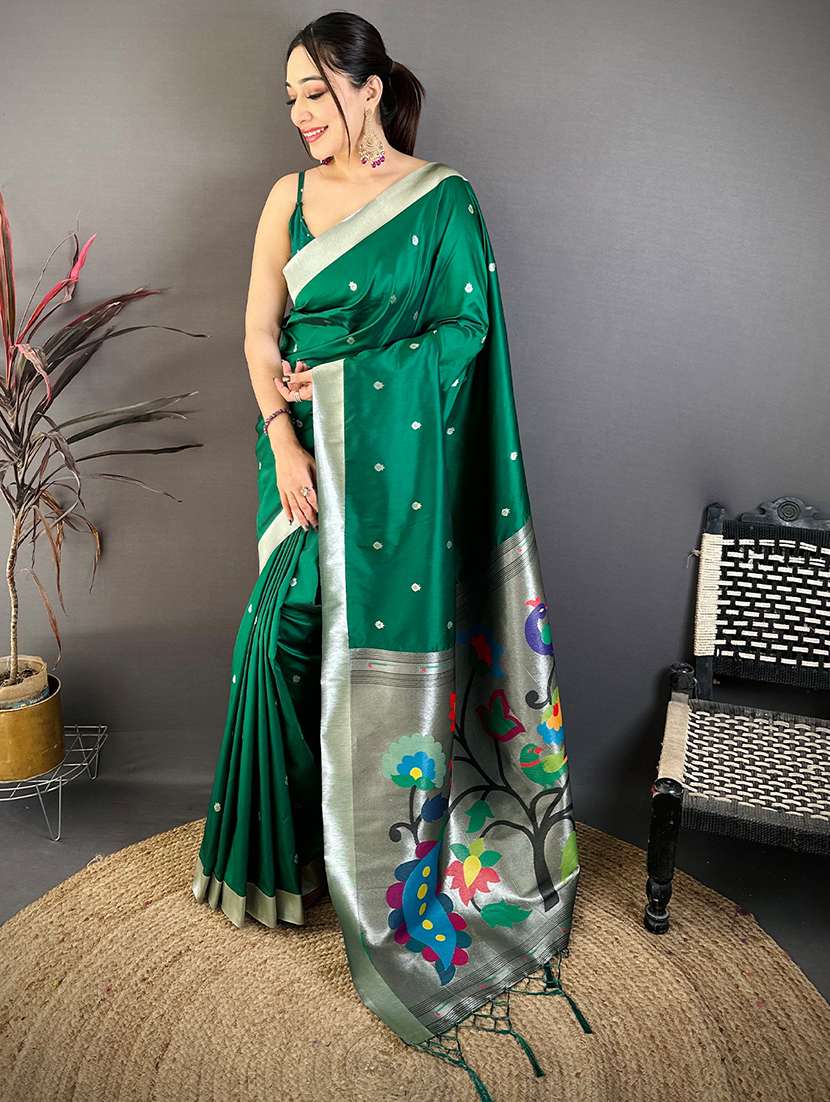 women self design paithani saree with blouse