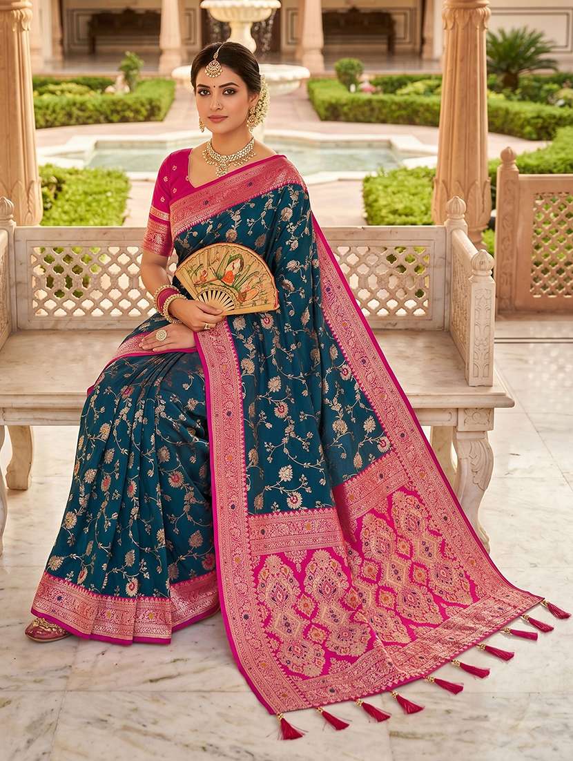 women self design banarasi saree with blouse - 22572032 -  Standard Image - 3