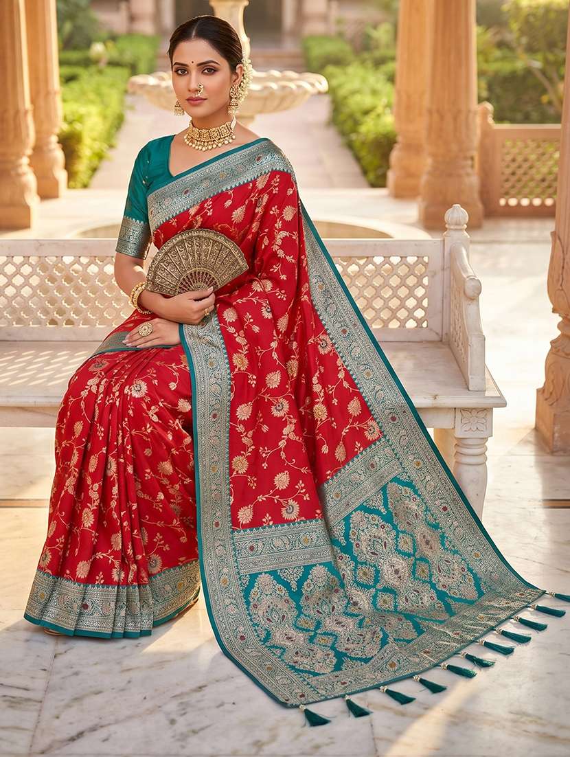 women self design banarasi saree with blouse - 22572035 -  Standard Image - 3