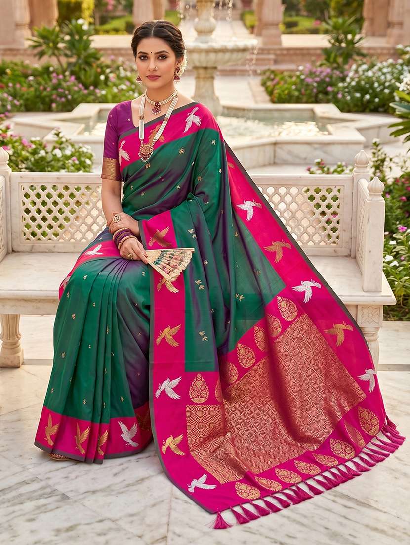 women self design banarasi saree with blouse - 22572040 -  Standard Image - 3