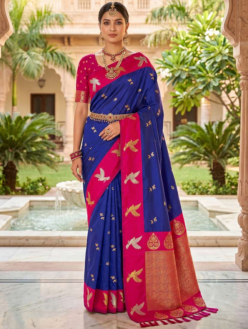 women self design banarasi saree with blouse
