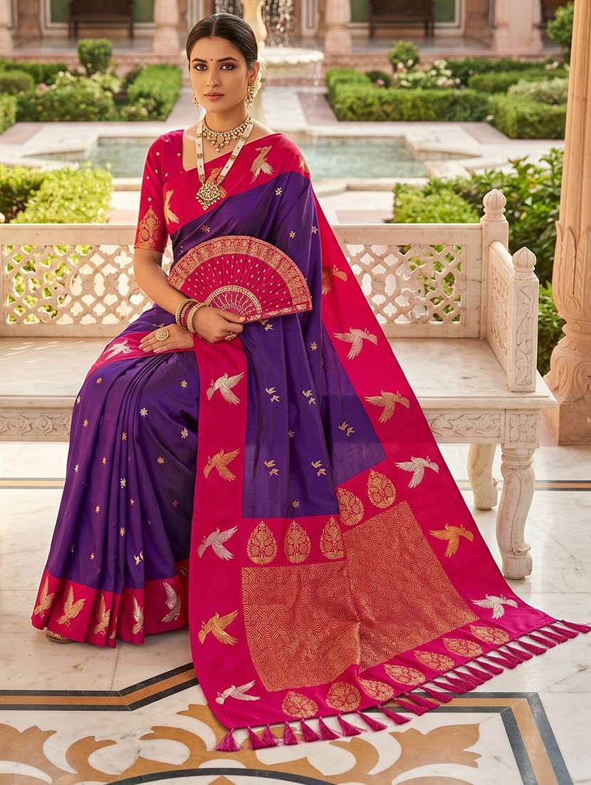 women self design banarasi saree with blouse - 22572045 -  Standard Image - 3